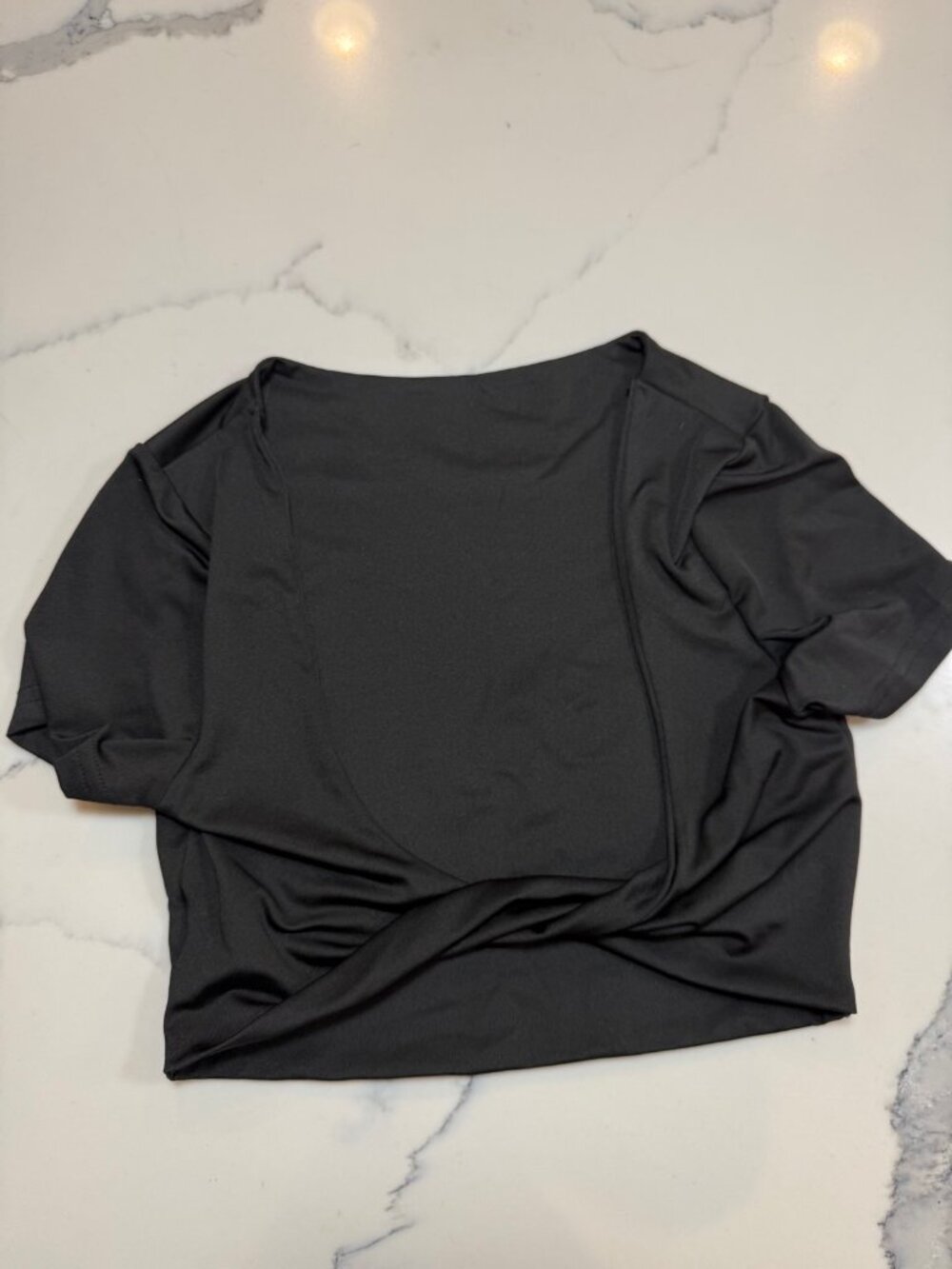 SHEIN Black Twist Front Crop Top Womens XS